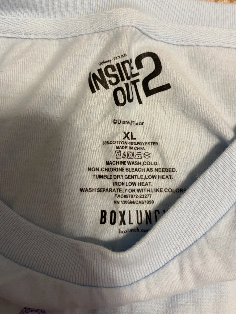Inside Out T-Shirt - Light Blue Character Graphic - Picture 3 of 3